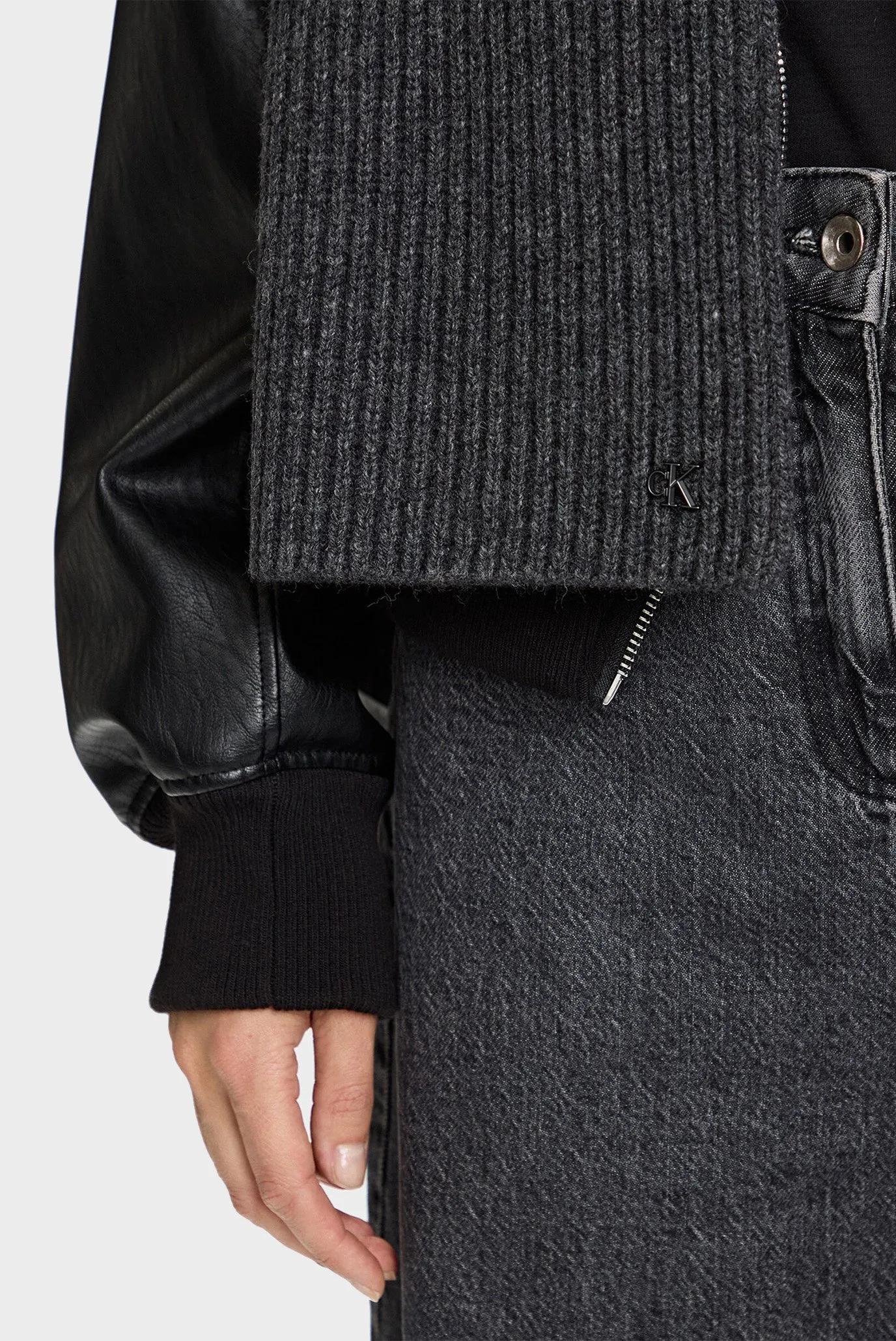 Шарф/CK METAL WOOL RIB SCARF 3