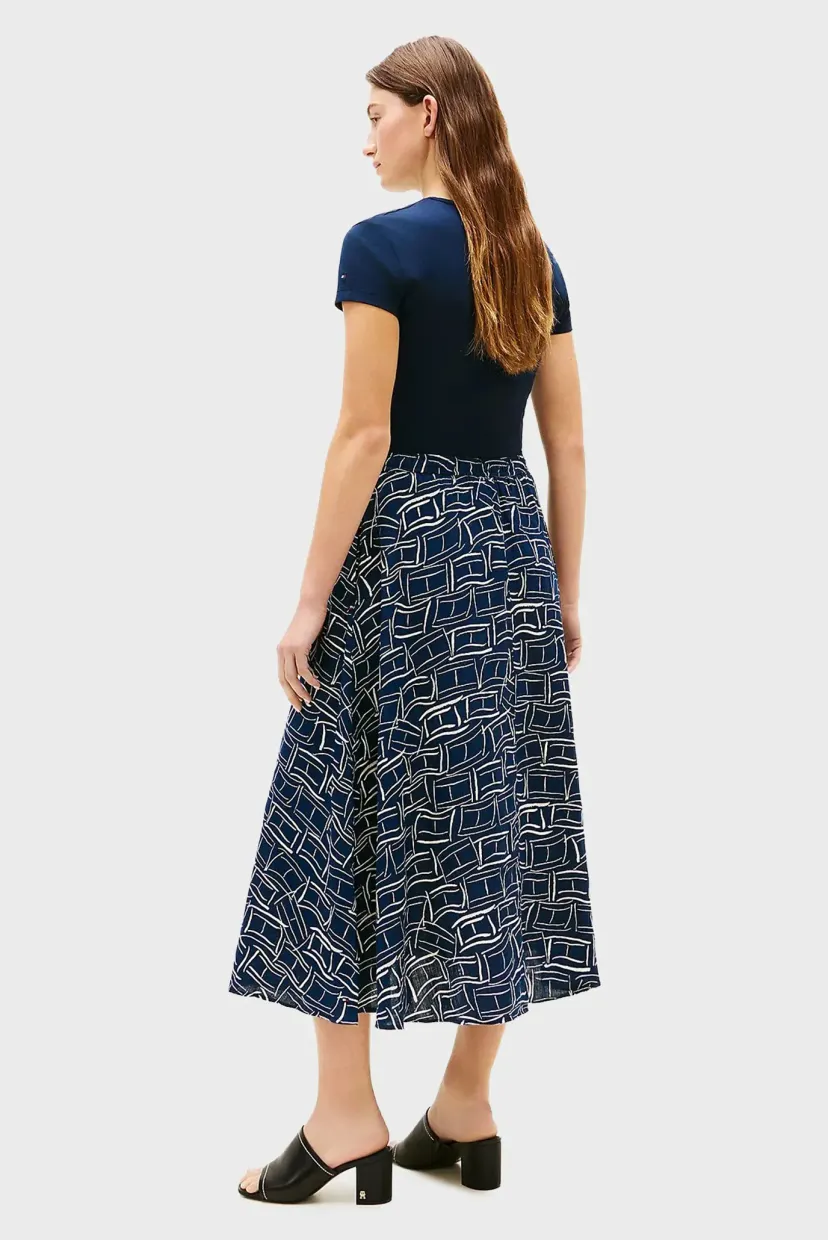 Yubka ESS LINEN FLARE MIDI SKIRT 3