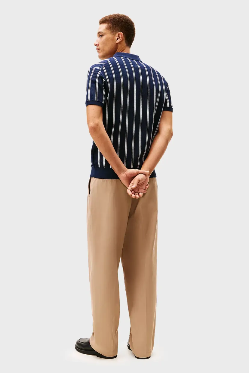 Sviter KNITTED VERTICAL STRIPE SS POLO 3