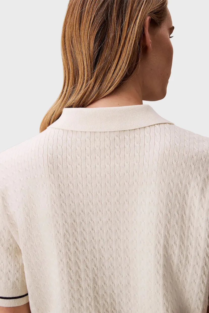 Polo/SS WOVEN LABEL CROPPED CABLE SWE 5