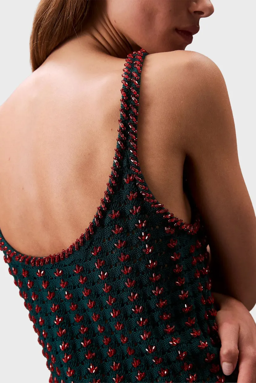 Koʻylak Crochet Beaded Tank Mini Dress 5