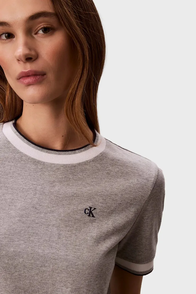 Futbolka/SS CTN MONOGRAM STRIPE TRIM TEE 4