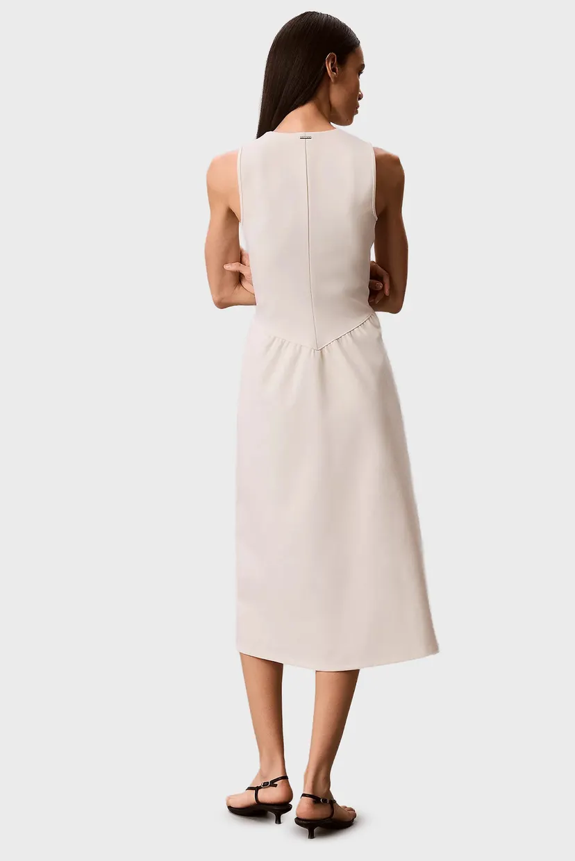Koʻylak SL INTERLOCK CREW NK FLARE MIDI 3