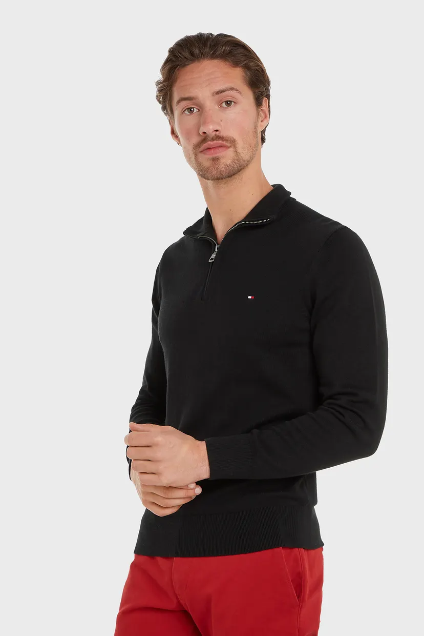 Sviter/PIMA ORG CTN CASHMERE ZIP MOCK 3