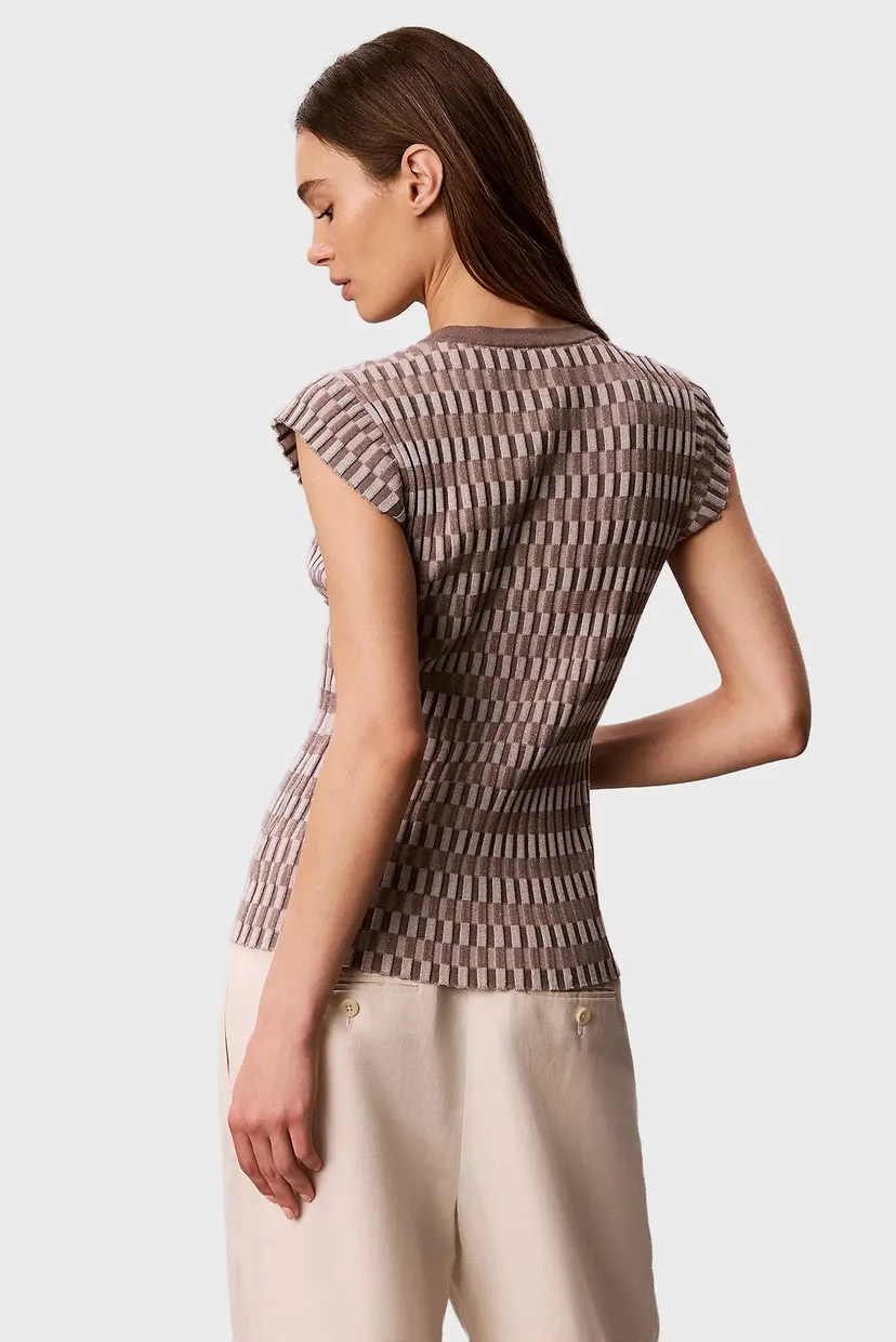 Кардиган/CHECKERED RIB CARDIGAN 4