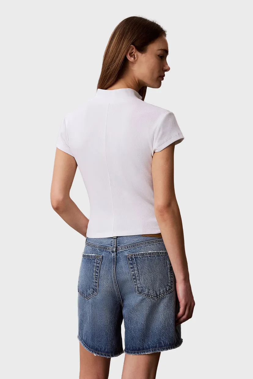 Futbolka SS WOVEN LABEL 2X2 BABY RIB ZIP 3