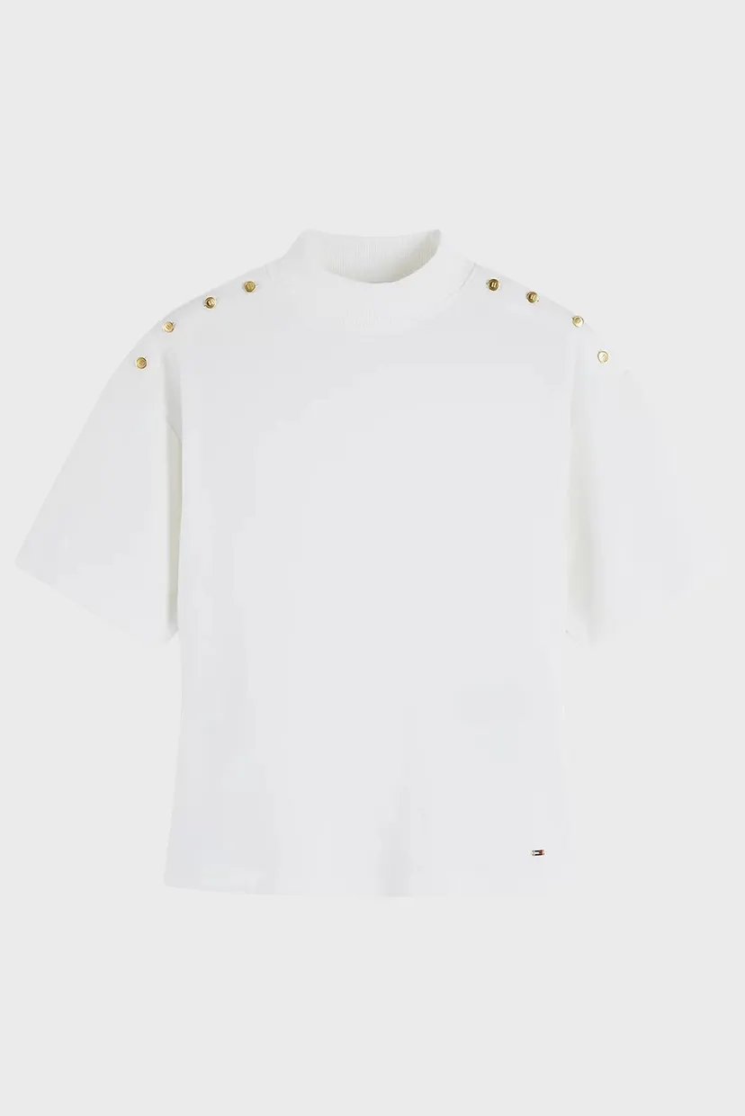 Футболка/GOLD BUTTON HIGH-NK S/S TEE 5