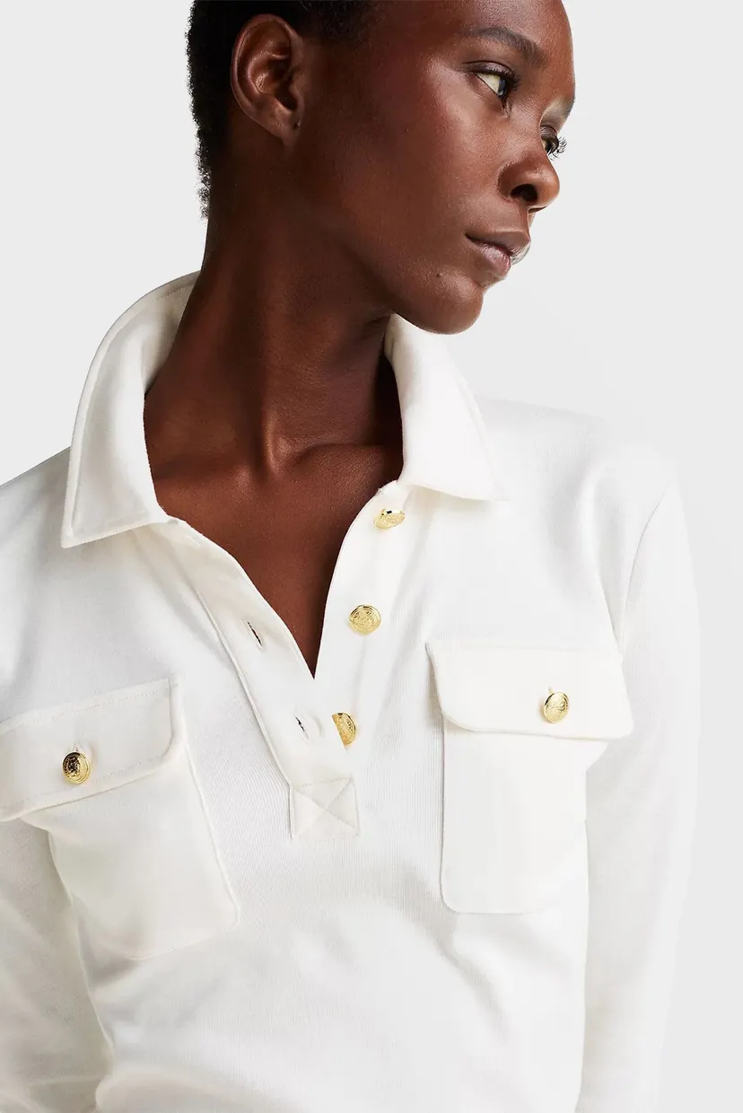 Yengi uzun polo SLIM GOLD BTN POLO LS 4