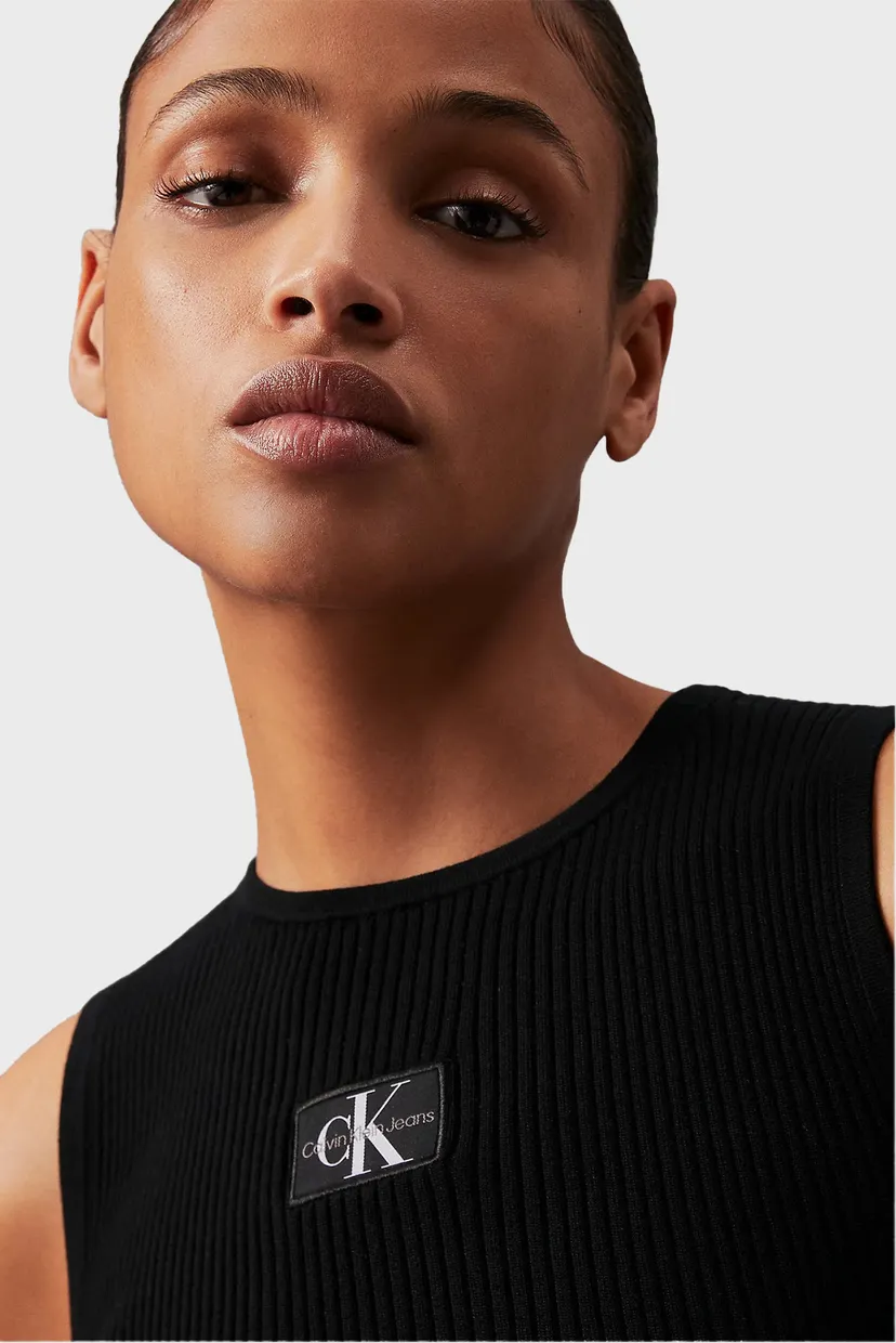 Top WOVEN LABEL SWEATER TANK TOP 5