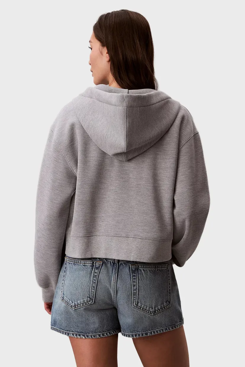 Reglan/LS RLXD INTRLCK CROP FULL ZIP SW 3