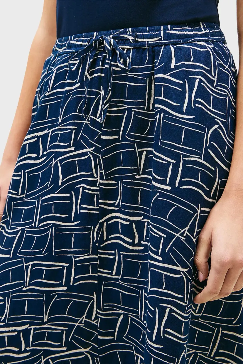 Yubka ESS LINEN FLARE MIDI SKIRT 4