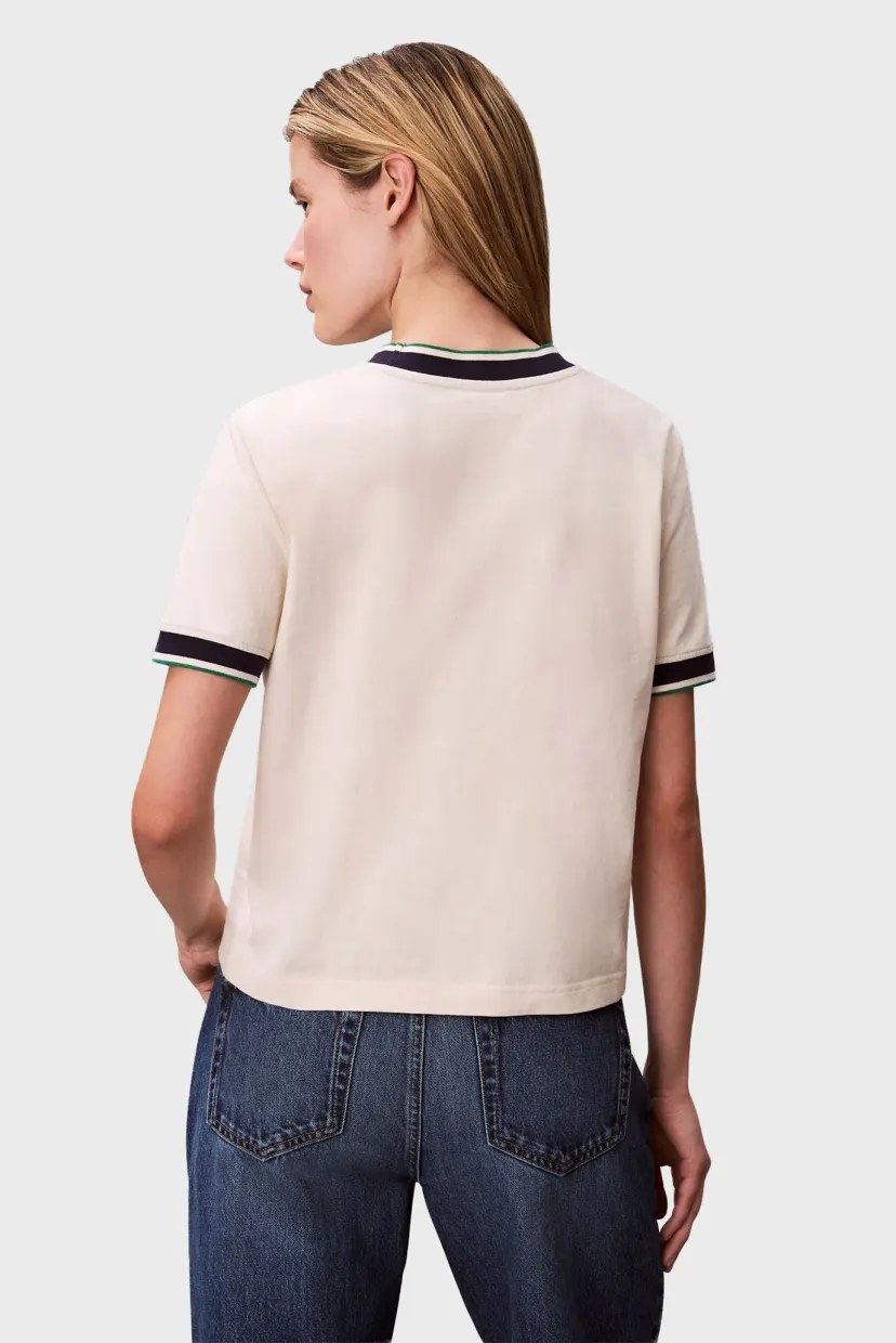 Futbolka/SS CTN MONOGRAM STRIPE TRIM TEE 4