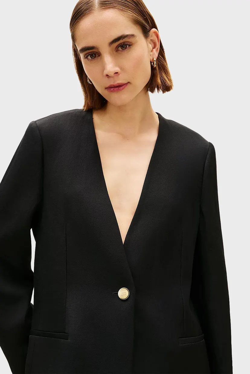 Pidjak/LINEN/VIS COLLARLESS BLAZER 4