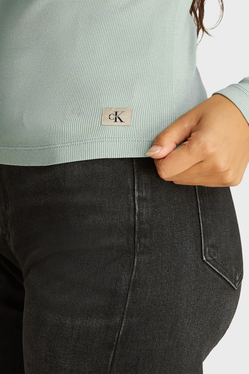 Лонгслив WASHED LABEL RIB LONG SLEEVE 4