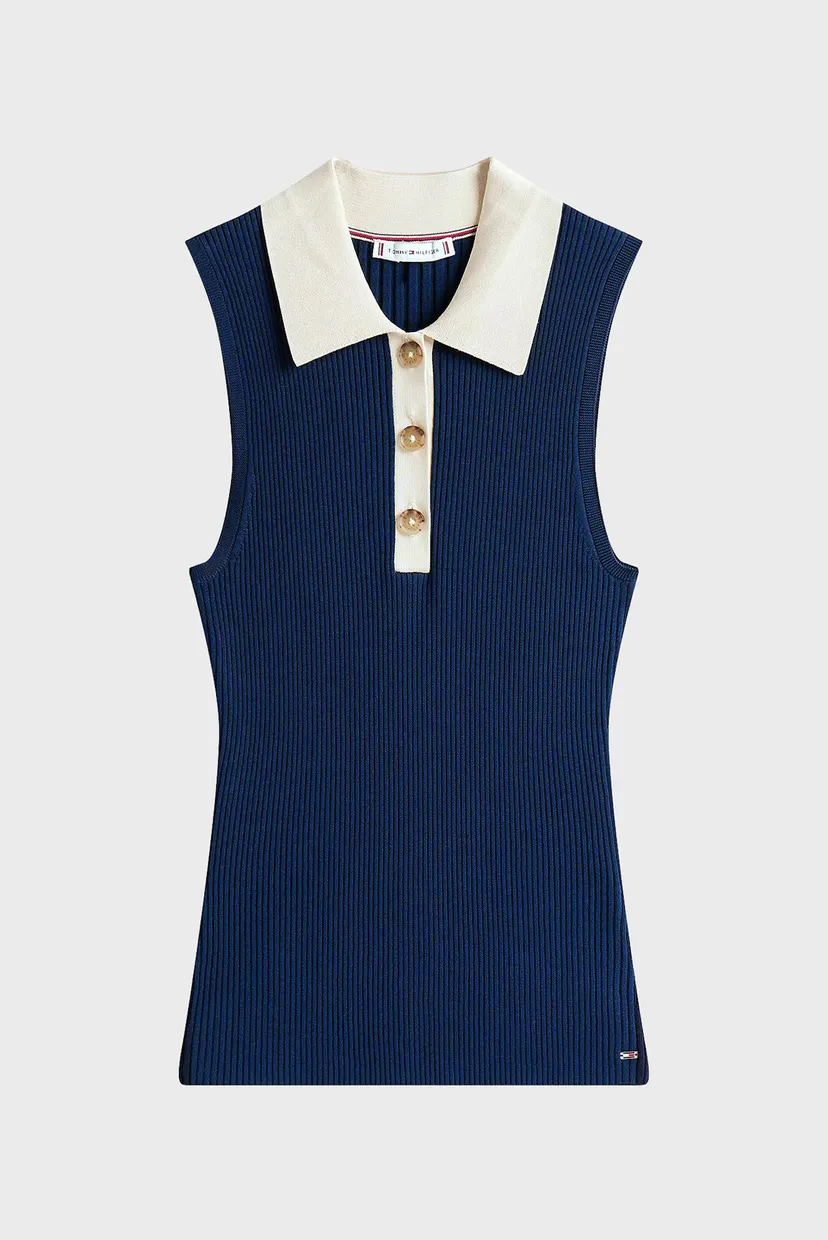Polo MIXED RIB CONTRAST POLO SL SWT 5
