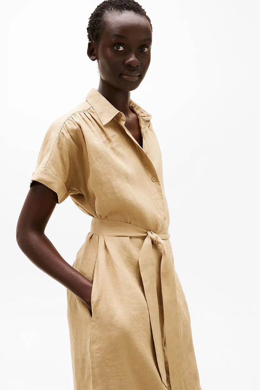 Платье ESS LINEN S S MIDI SHIRT DRESS 4
