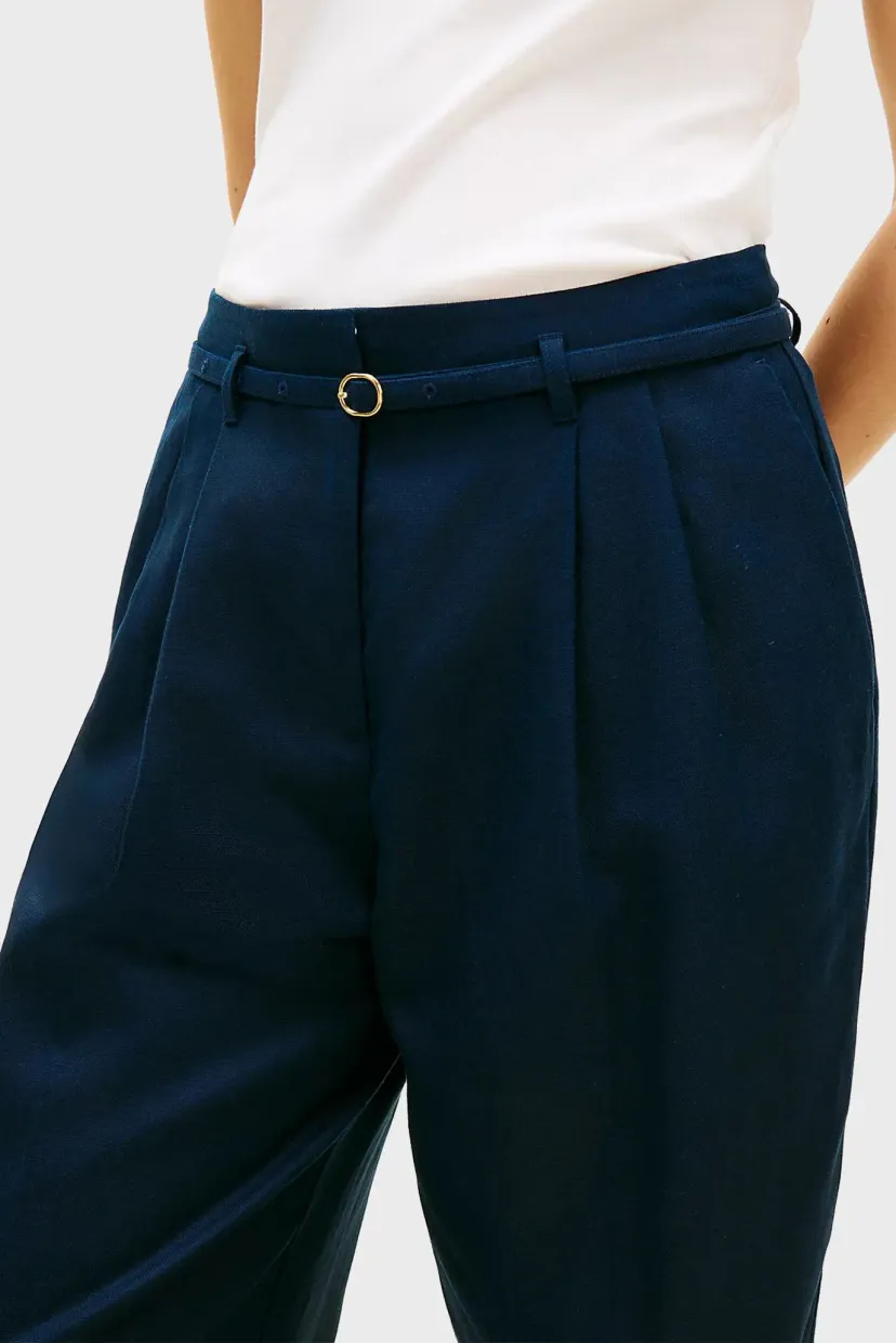 Ishton LINEN BLEND WIDE LEG PANT 4