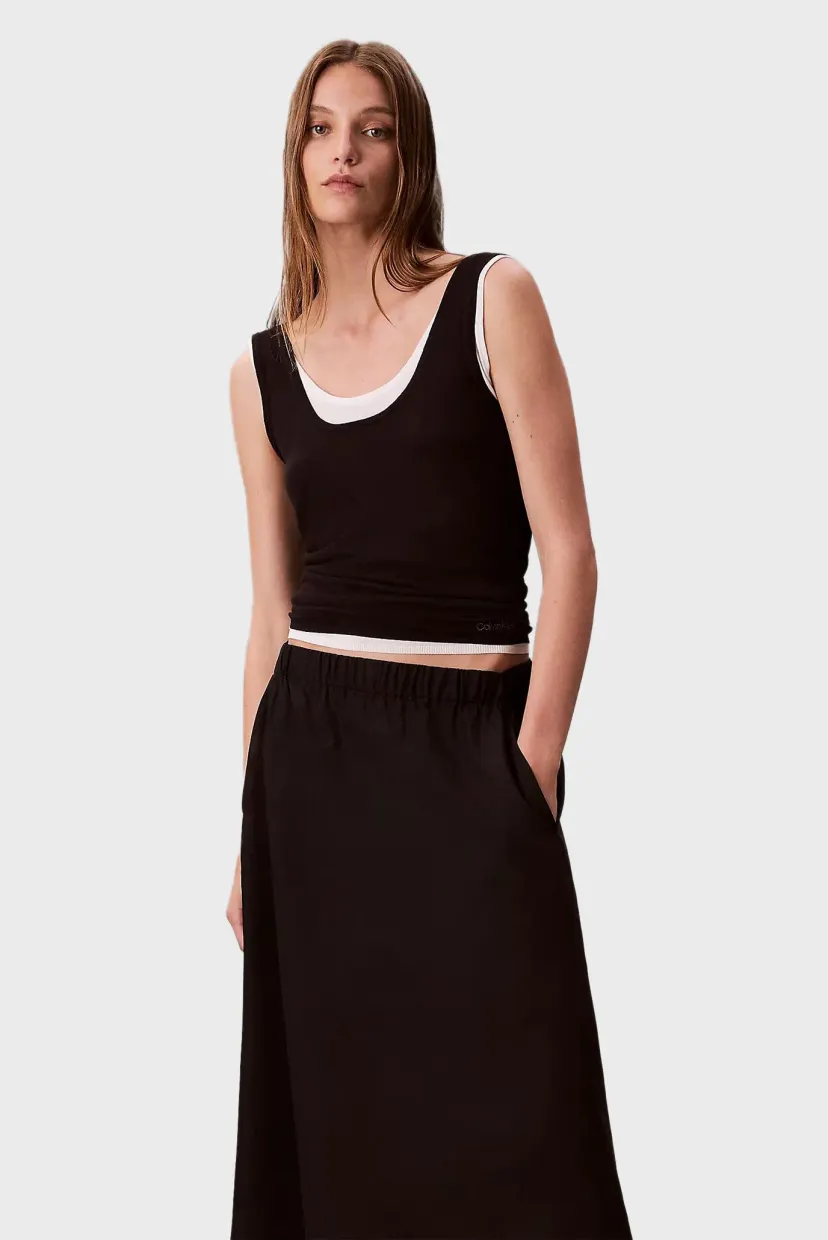 Yubka NYLON PULL ON MIDI SKIRT 5