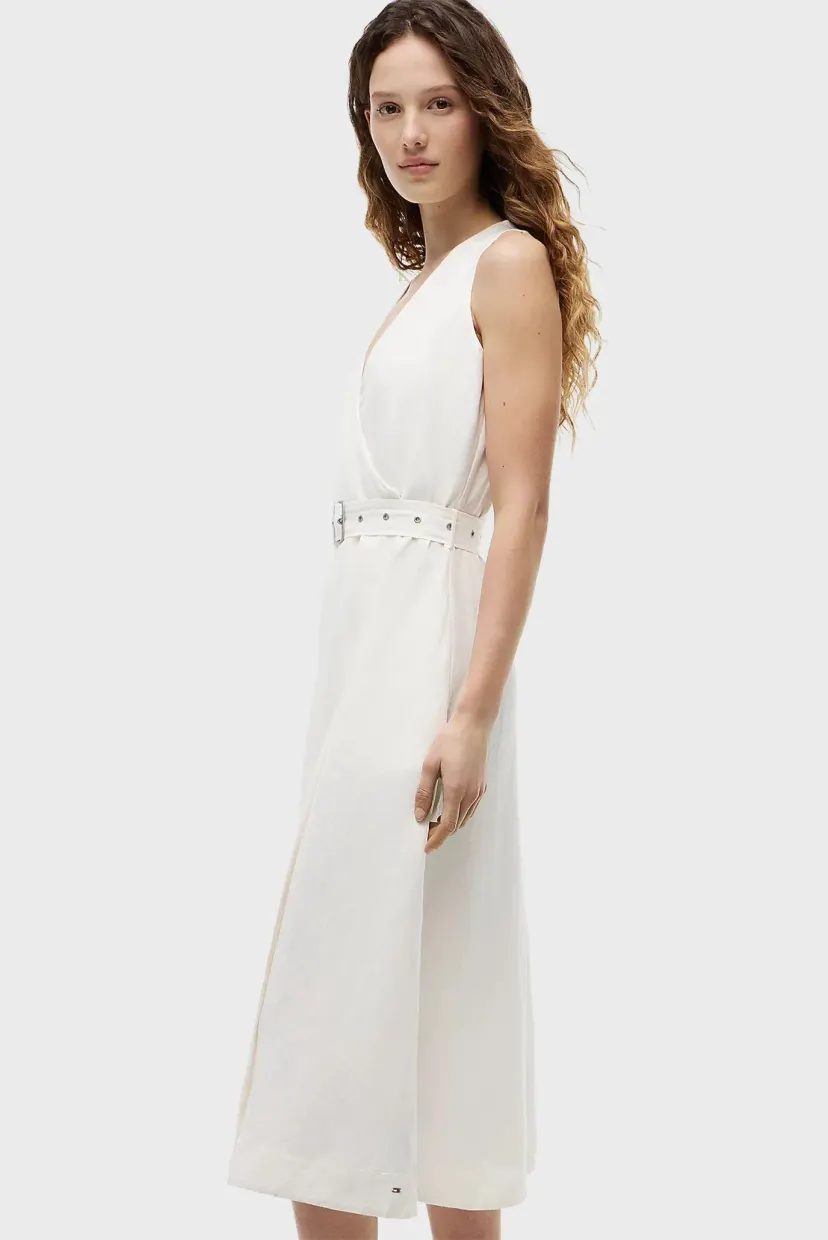 Koʻylak/VIS/LINEN BELTED MIDI NS DRESS 3