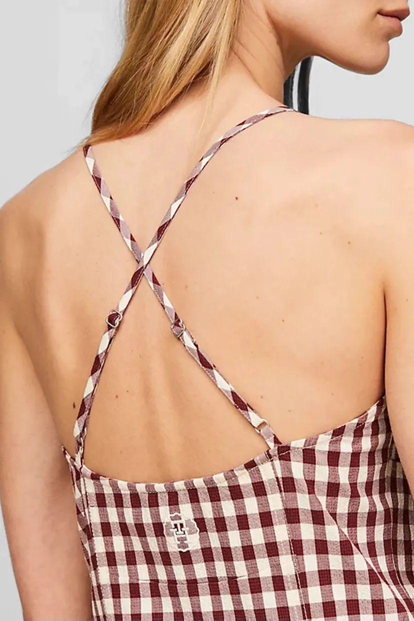 Платье STRETCH GINGHAM STRAP KNEE DRESS 3