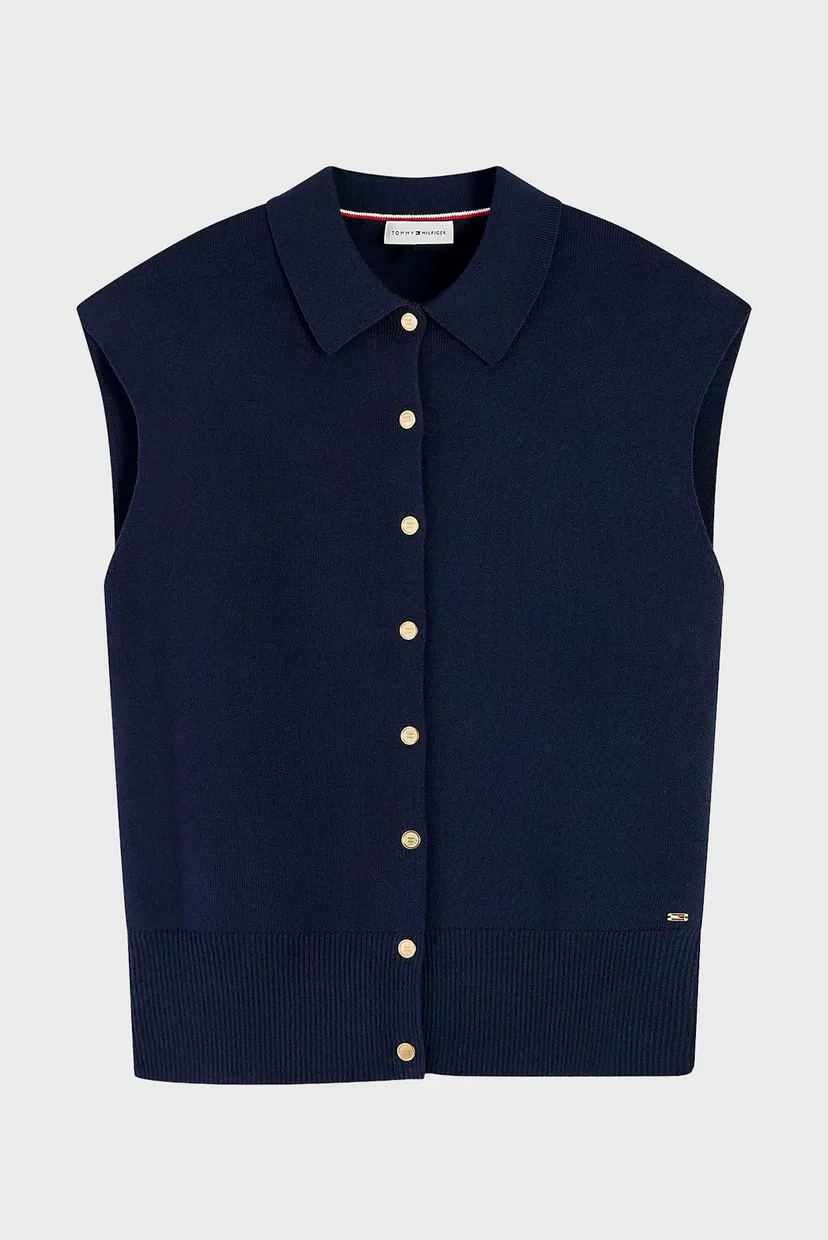 Sviter/COTTON FULL NEEDLE POLO VEST 5