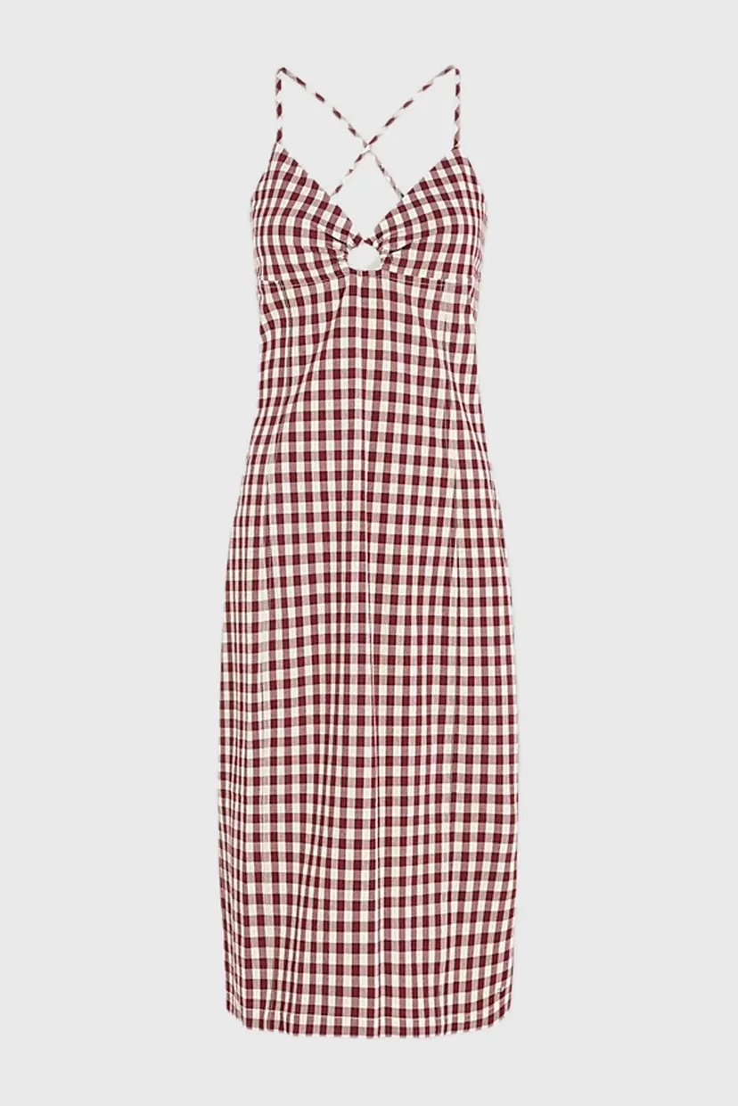 Платье STRETCH GINGHAM STRAP KNEE DRESS 5