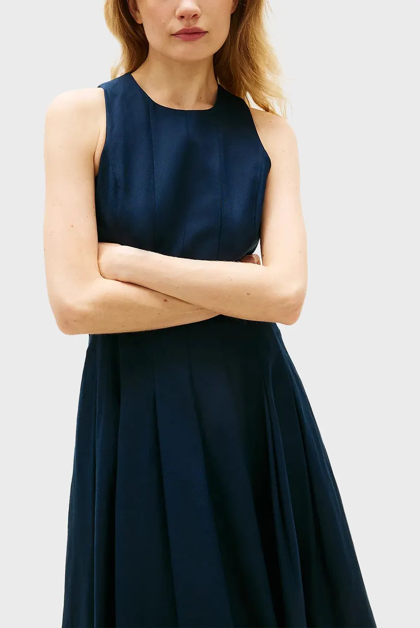 Платье/LINEN BLEND HOURGLASS MIDI DRS 4