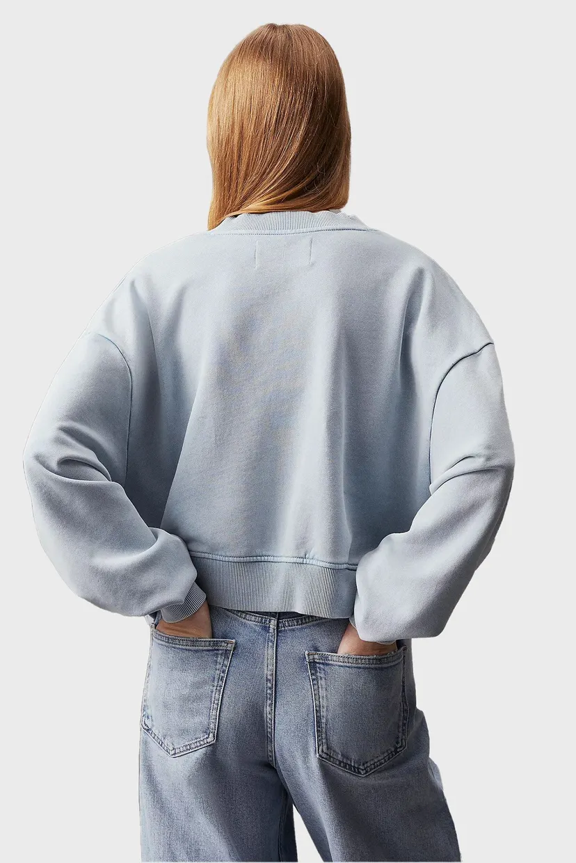 Свитшот WOVEN LABEL WASHED  V-NECK 3
