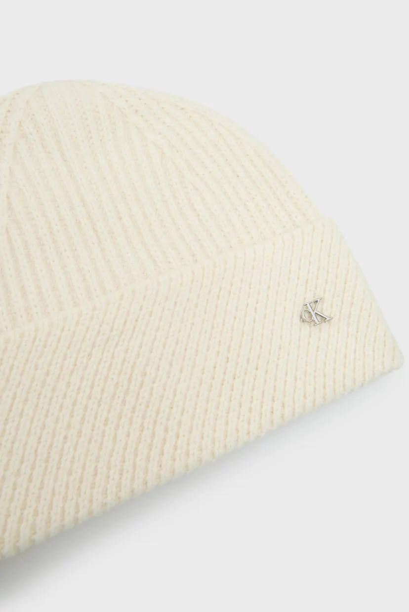 Shapka/CK METAL WOOL SLANTED RIB BEANIE 3
