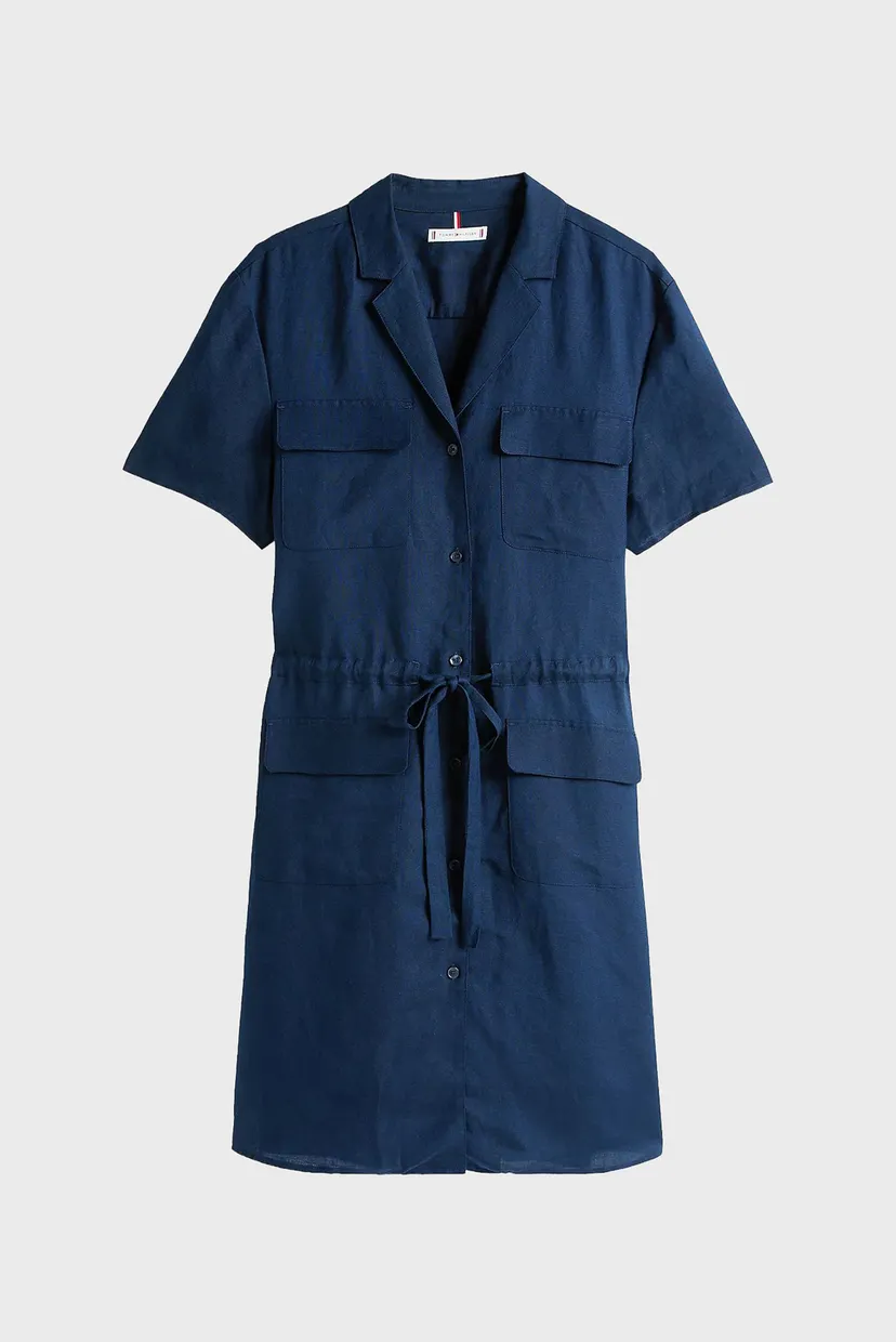 Платье TEXTURED LINEN S S SHORT DRESS 5