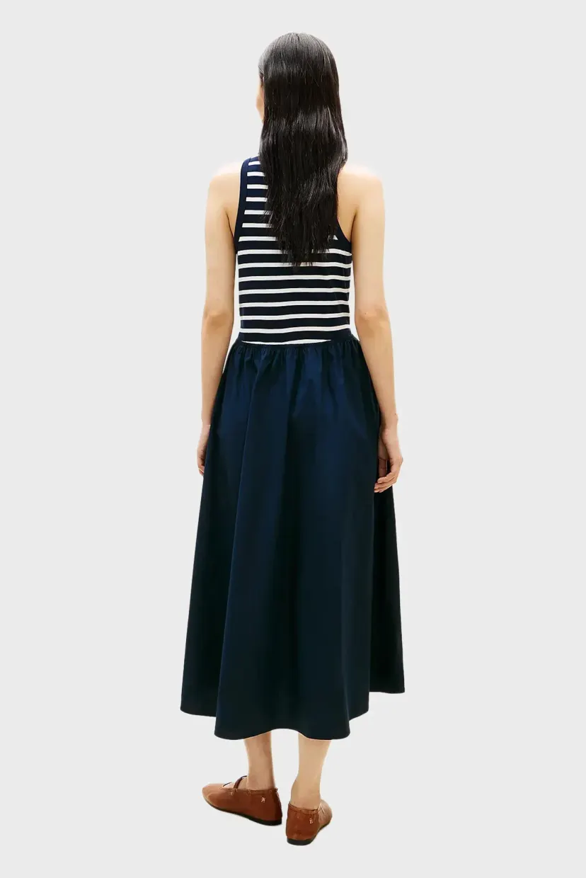 Koʻylak/GOLD BUTTON POPLIN MIX DRESS 3