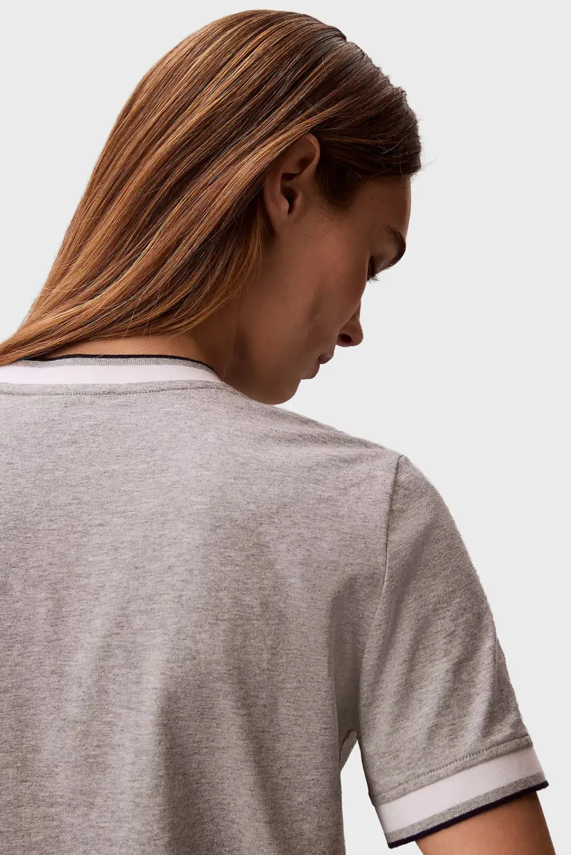 Futbolka/SS CTN MONOGRAM STRIPE TRIM TEE 5