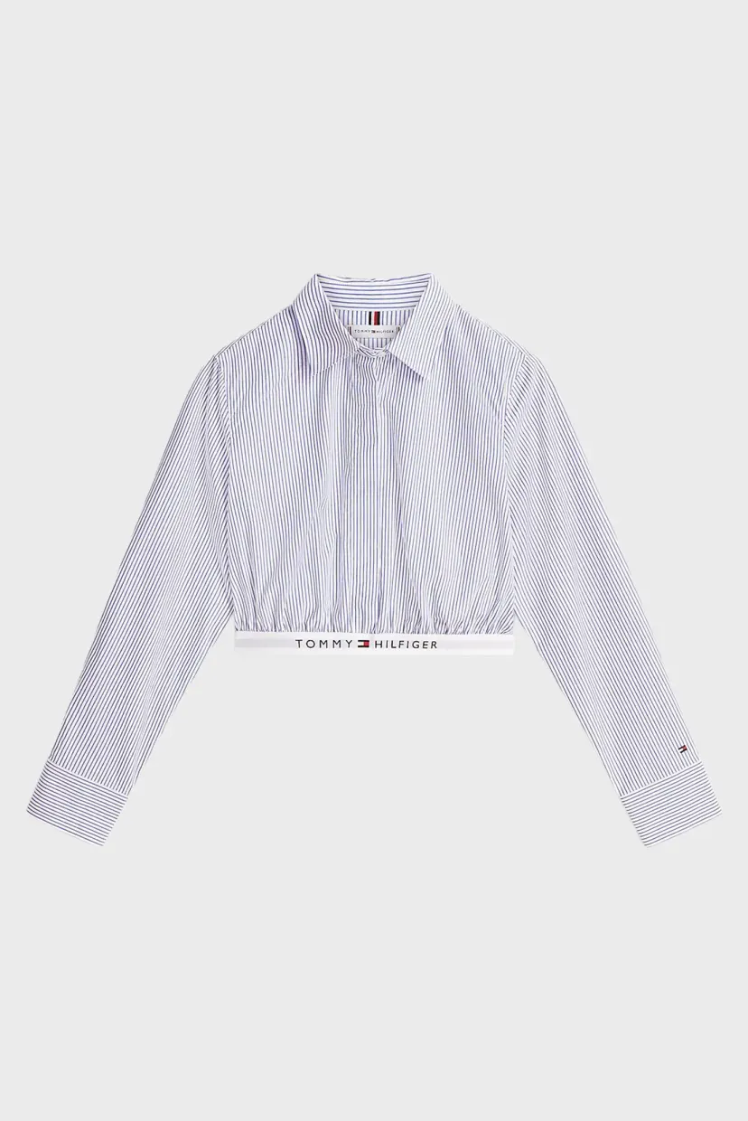 Рубашка/POPLIN CROPPED BRANDED SHIRT 5
