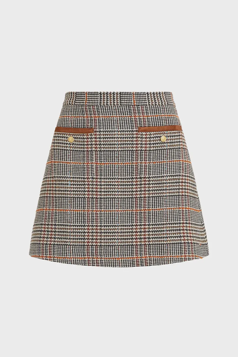 Yubka TWEED WOOL MIX CHECK MINI SKIRT 5