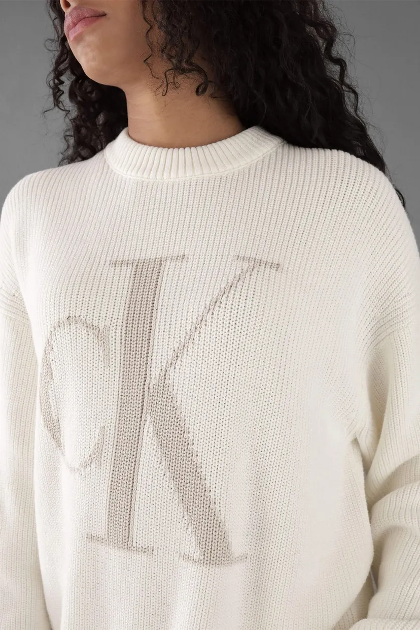 Sviter CK INTARSIA HIGH NECK SWEATER 4