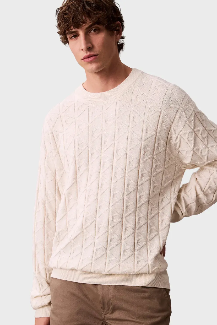 Sviter LS EASY AOP COTTON CREWNK SWEATE 5