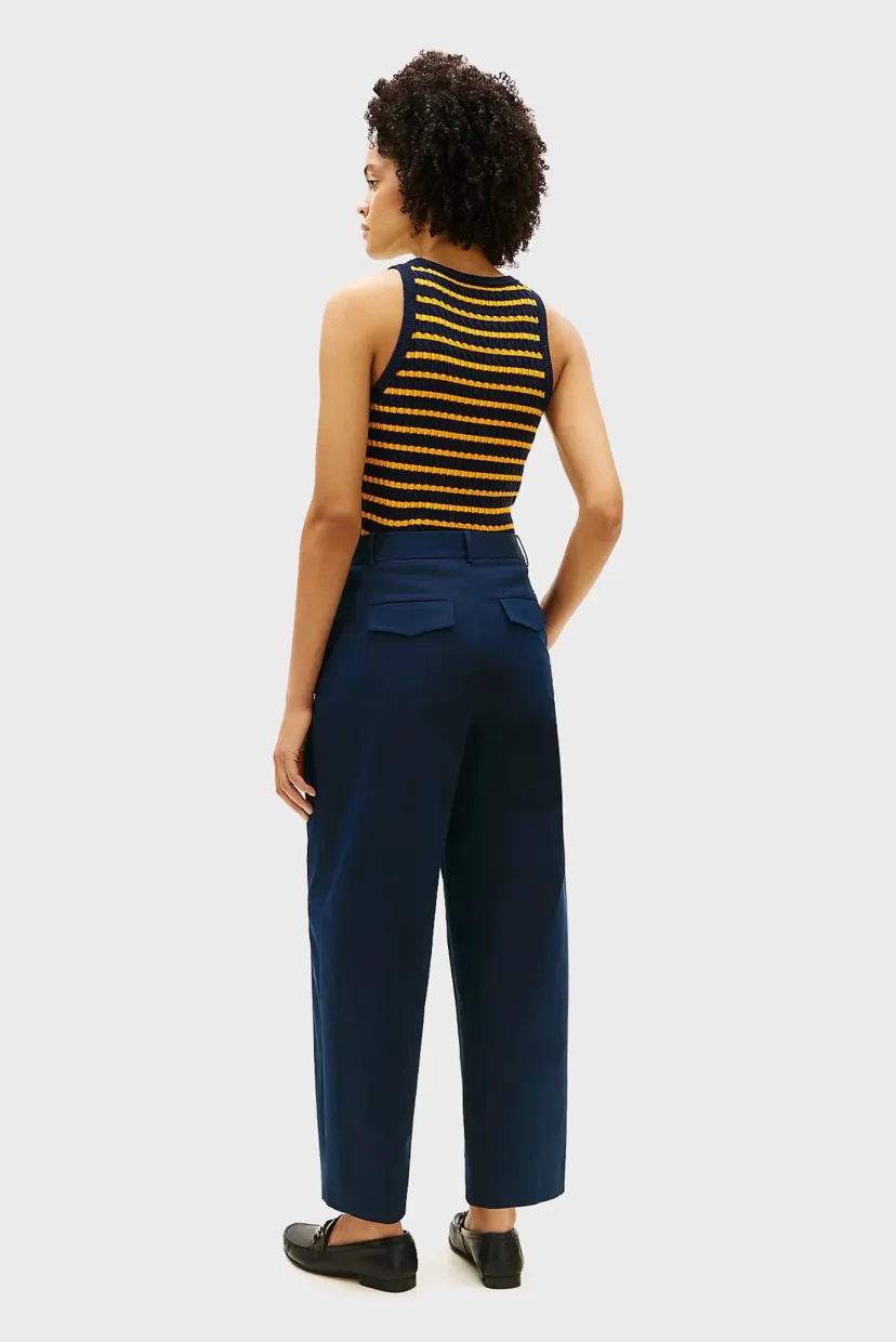 Ishton COTTON BARREL PLEATED CHINO 3