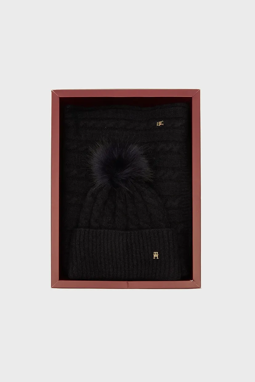 Подарочный набор TH TIMELESS BEANIE POM&SCARF GP 5