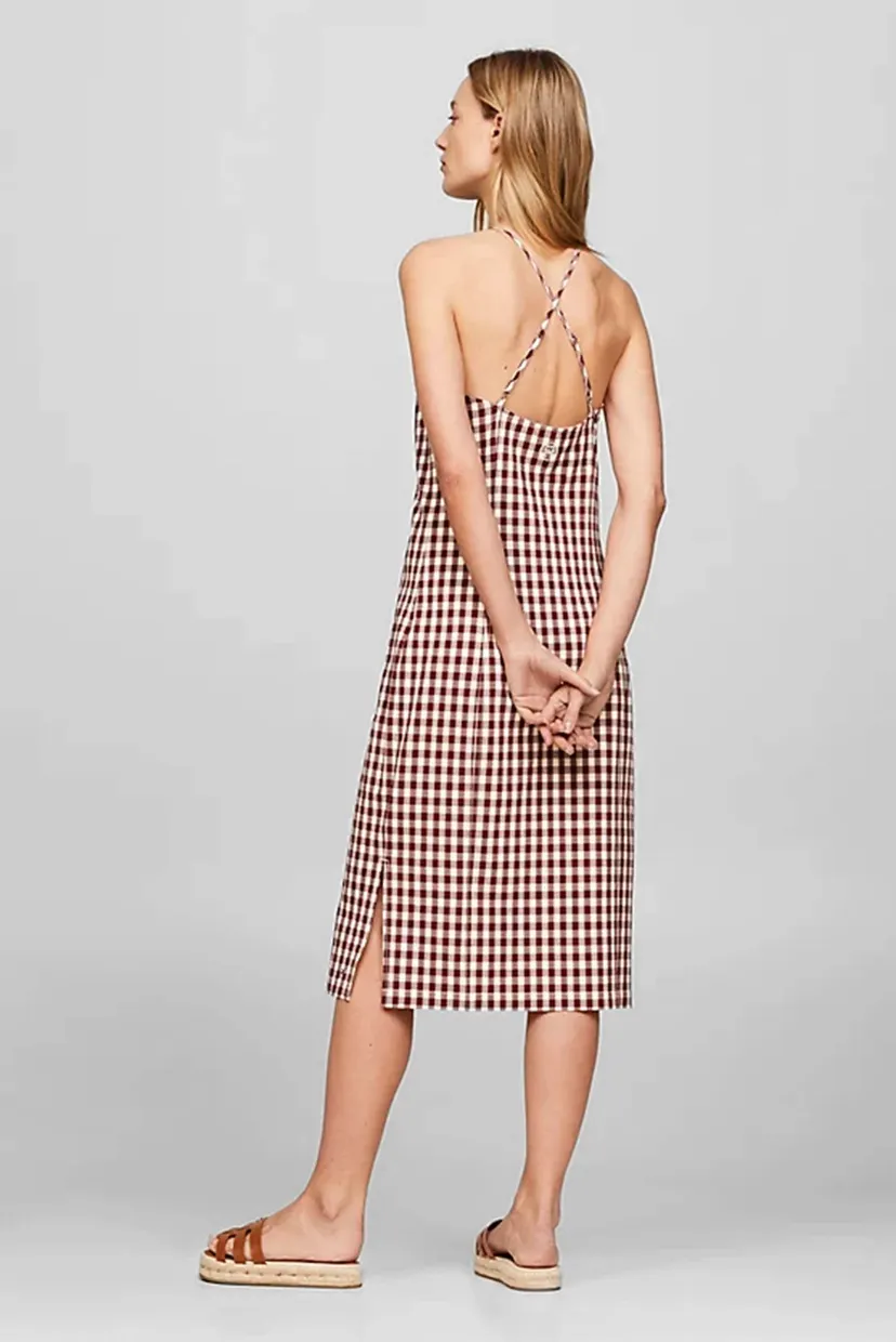 Платье STRETCH GINGHAM STRAP KNEE DRESS 4