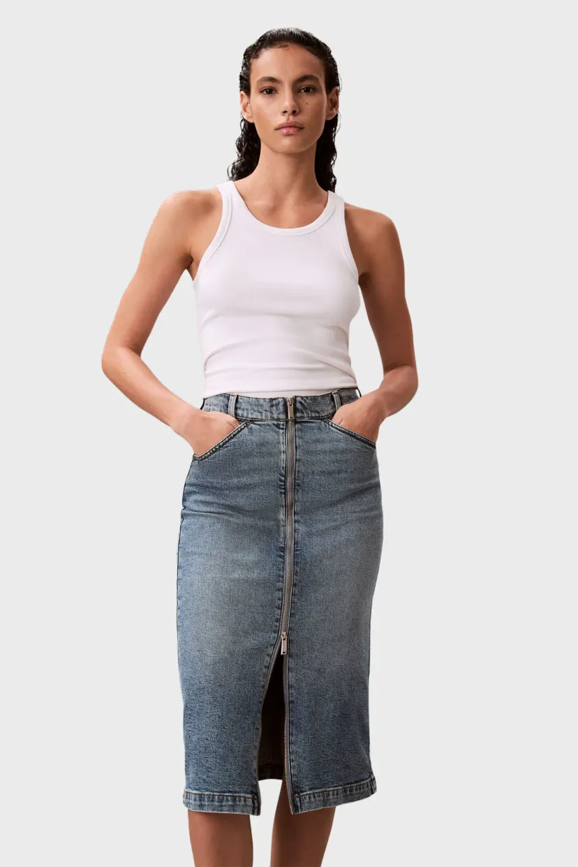 Yubka/DENIM ZIP FRONT SKIRT VINTAGE RO 5