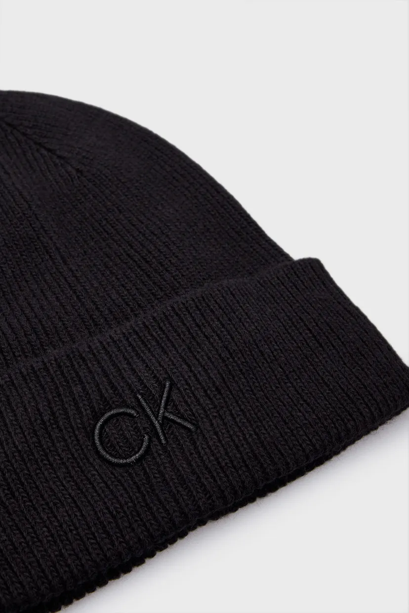Shapka CK EMBROIDERY FINE RIB BEANIE 4