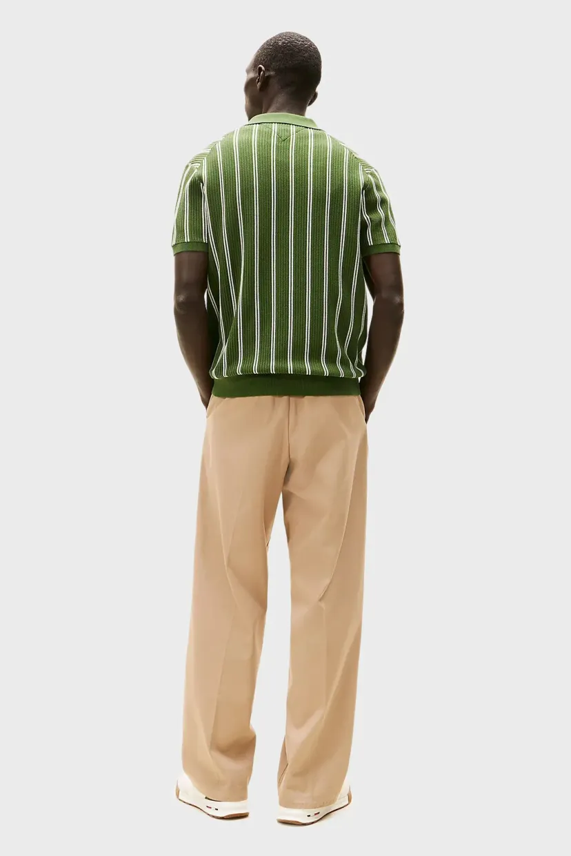 Sviter KNITTED VERTICAL STRIPE SS POLO 3