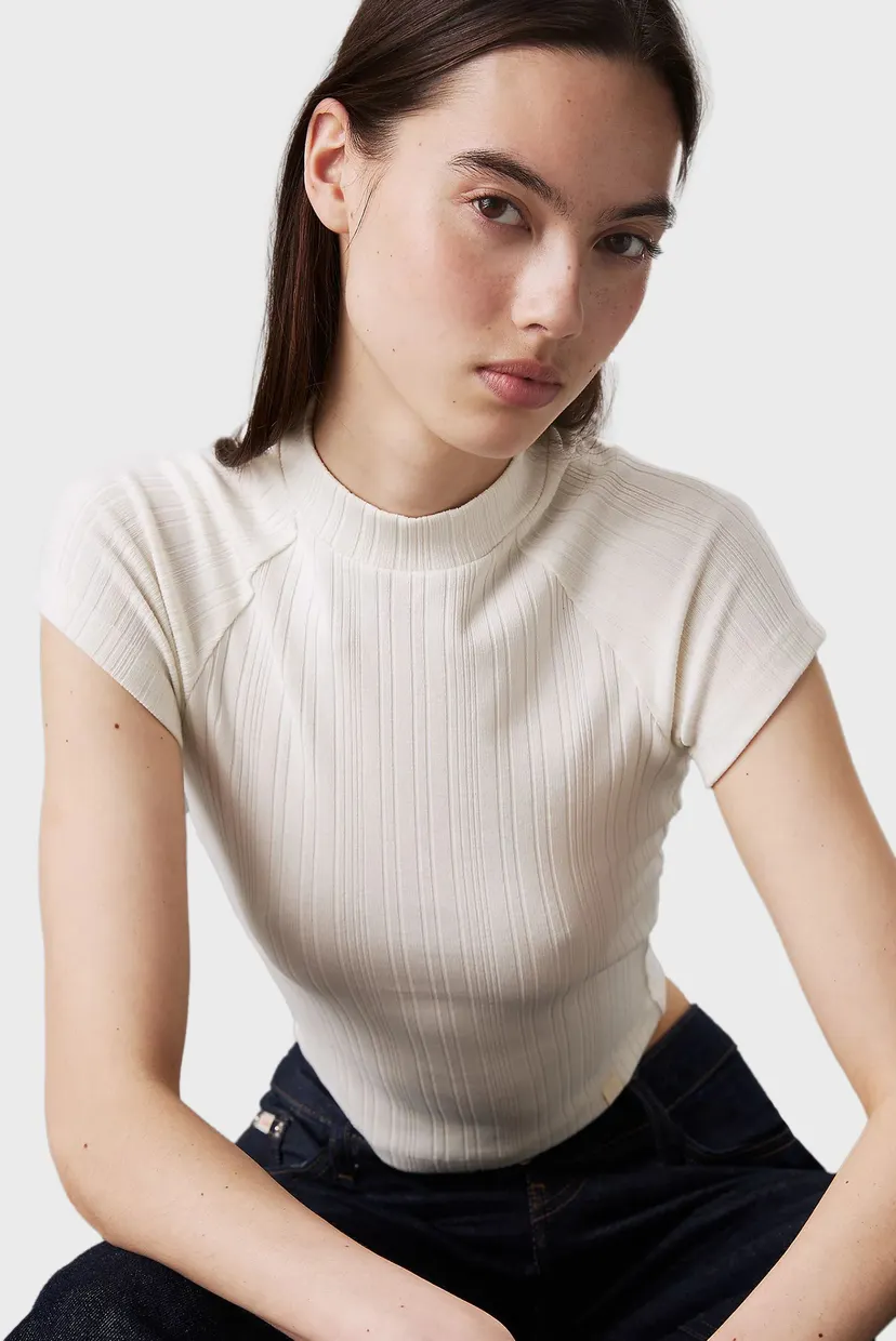 Futbolka WARM TEXTURE RIB MOCKNECK TOP 4