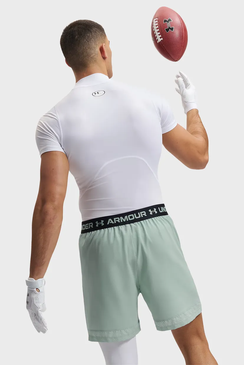 Futbolka UA HG Armour Comp Mock SS-WHT 3