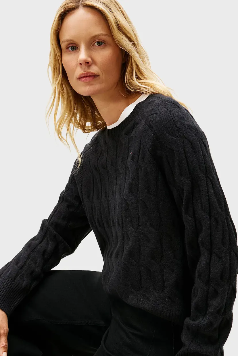 Sviter SOFT WOOL CABLE RLX C-NK SWT 4