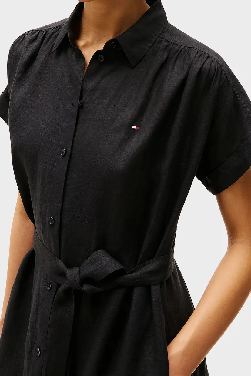 Koʻylak ESS LINEN S S MIDI SHIRT DRESS 4
