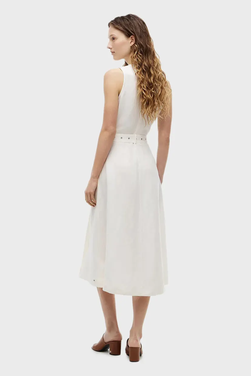 Koʻylak/VIS/LINEN BELTED MIDI NS DRESS 4