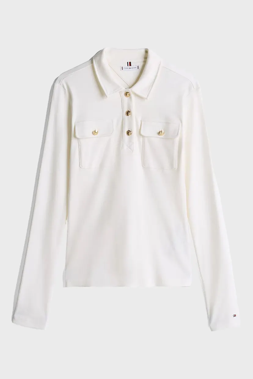 Yengi uzun polo SLIM GOLD BTN POLO LS 5