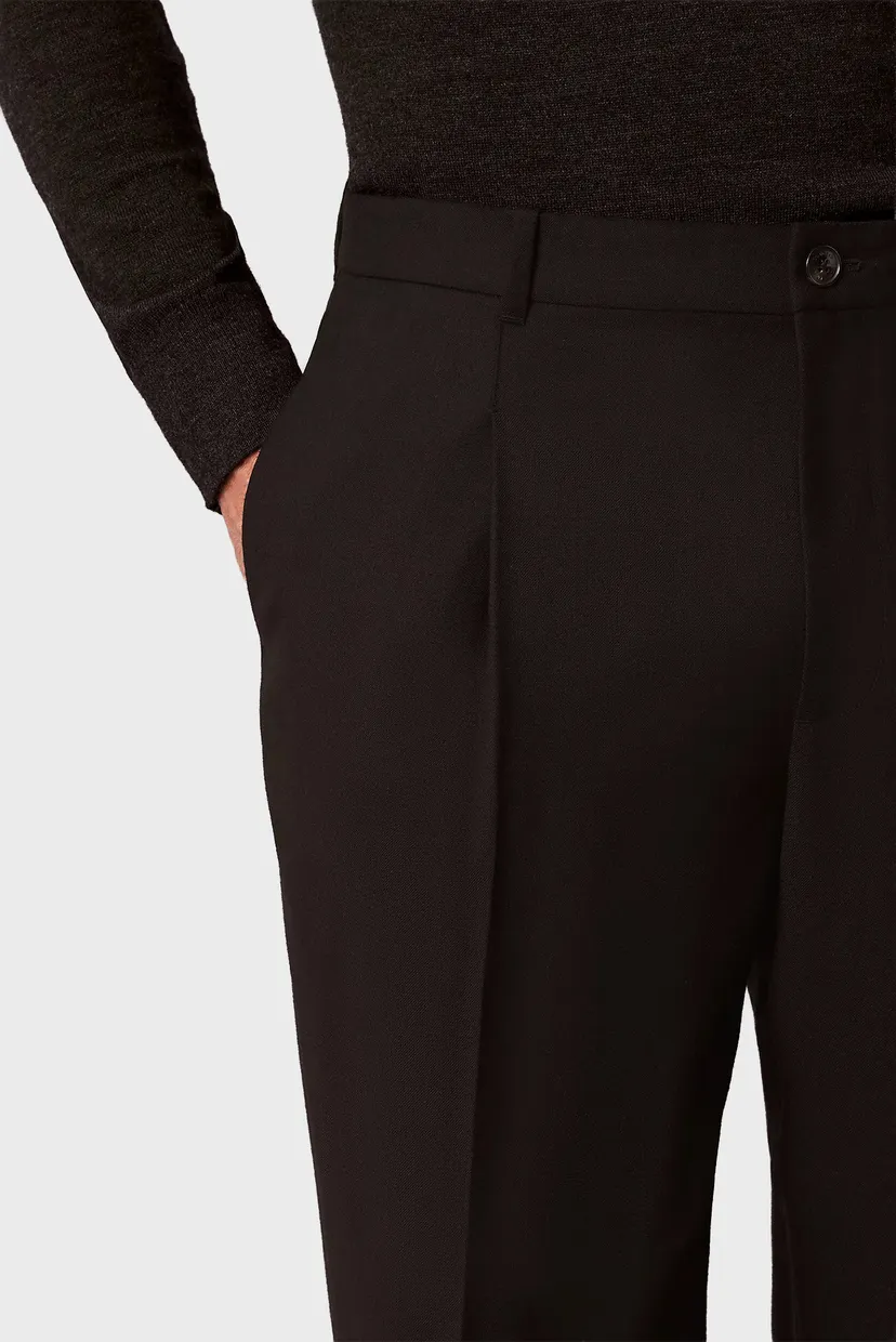 Ishton/TAPERED PLEATED WOOL BLEND PANT 5