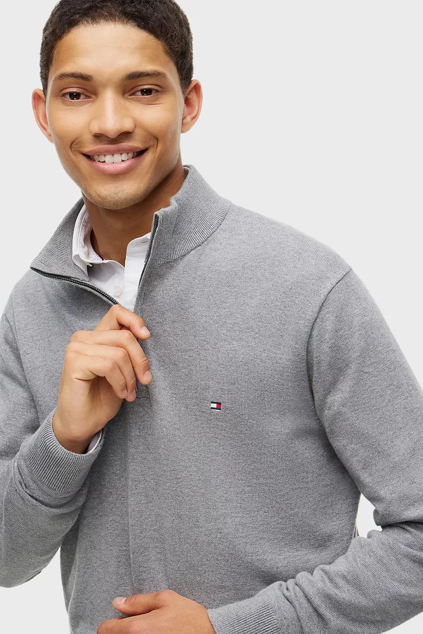 Свитер/ESSENTIAL COTTON ZIP MOCK 4